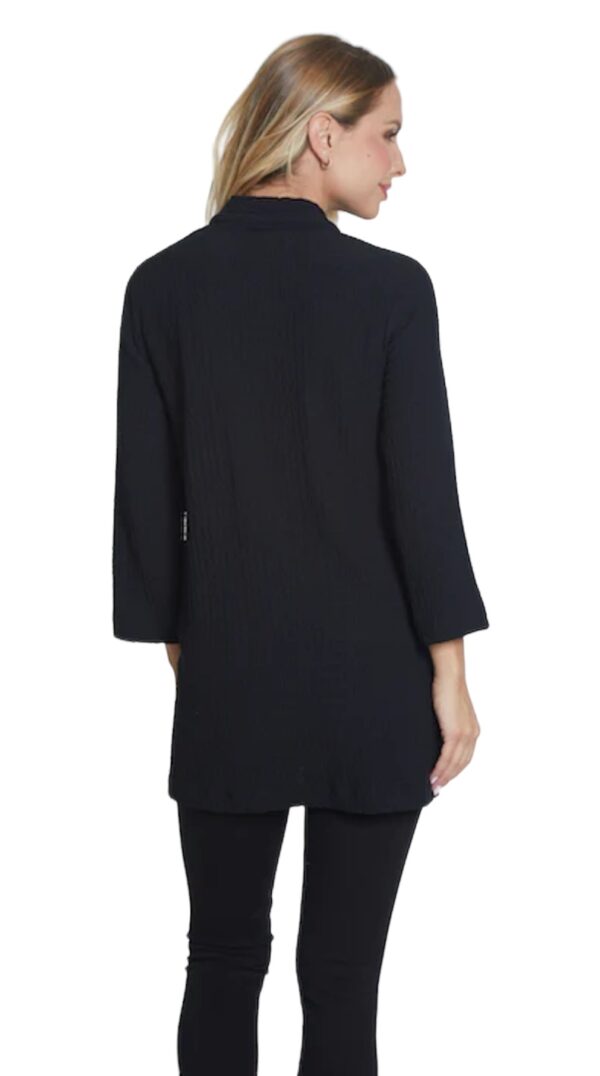 MULTIPLES BLACK TEXTURED JACKET - Image 4