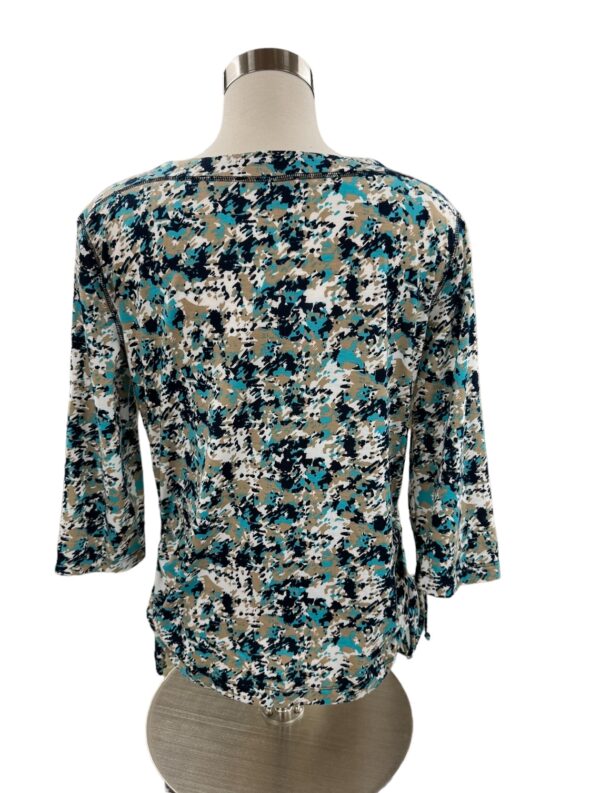 SOUTHERN LADY 3/4 SLEEVE SIDE RUCHED PRINT TOP - Image 6