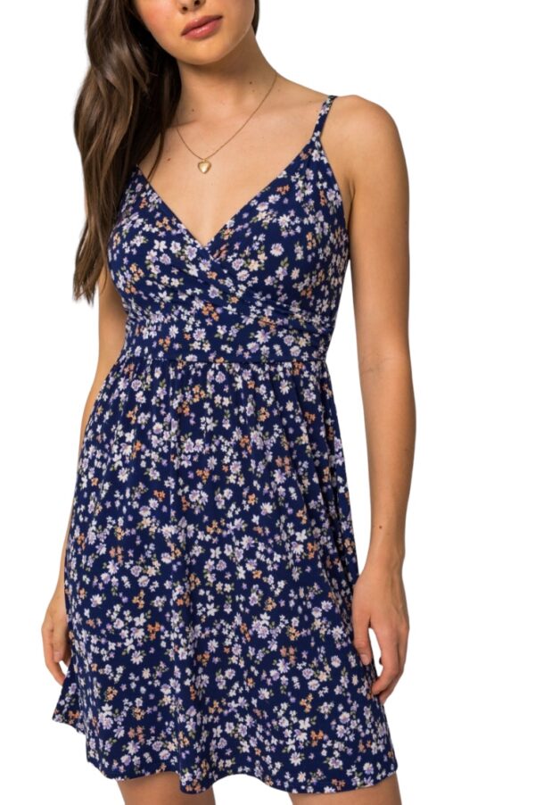 GILLI NAVY DITSY FLORAL MINI DRESS - Image 5