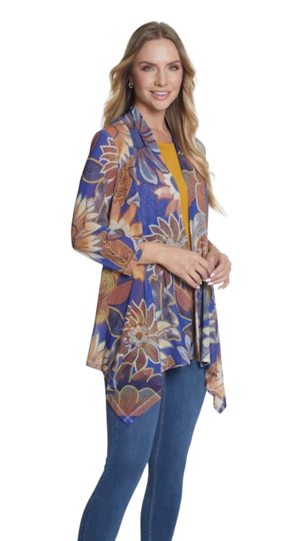 MULTIPLES FLORAL DRAPED FRONT JACKET - Image 3