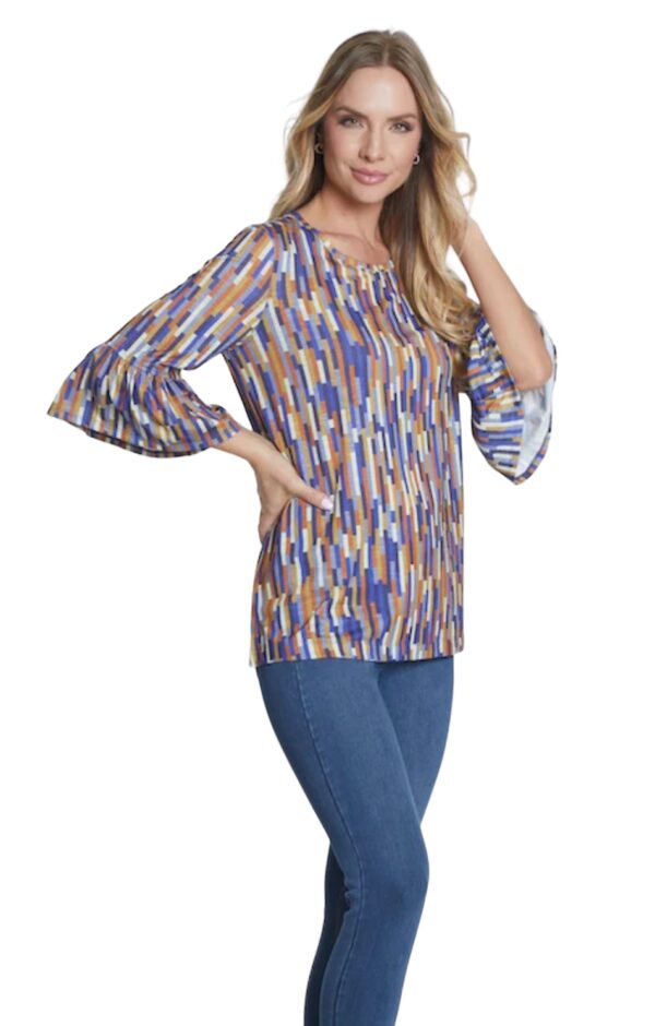 MULTIPLES FLOUNCE SLEEVE BROKEN LINE PRINT*NOW 75% OFF* - Image 3