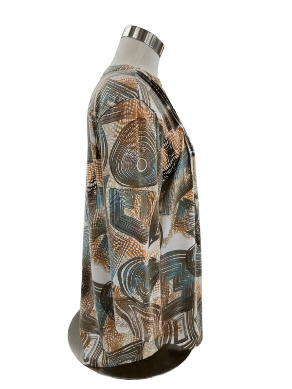 SOUTHERN LADY 3/4 SLEEVE GEO PRINT TOP - Image 3
