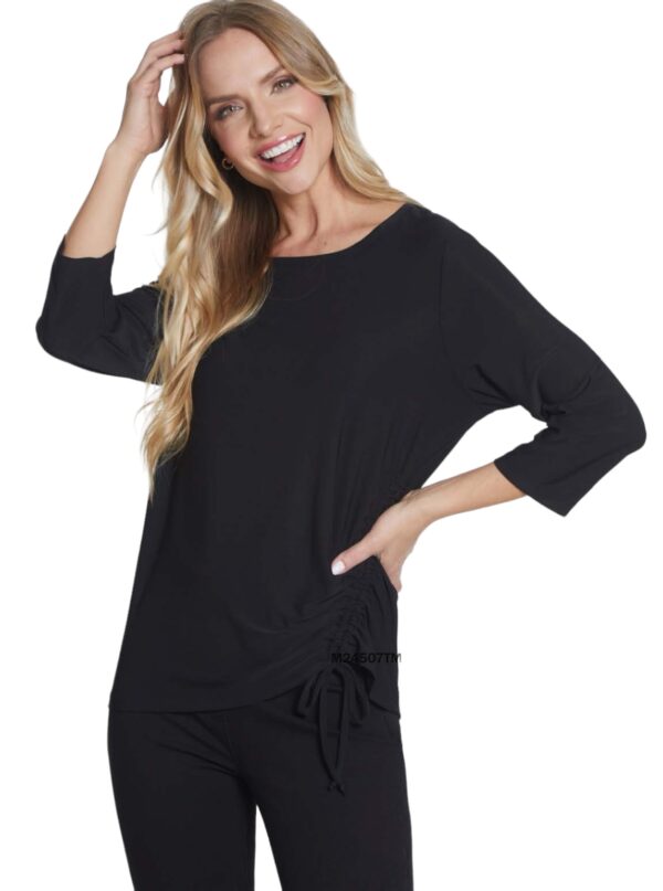 MULTIPLES BLACK SIDE FRONT DRAWSTRING TOP - Image 2