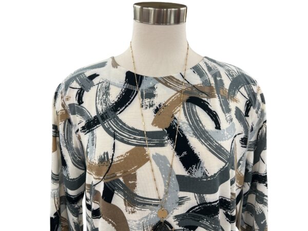 SOUTHERN LADY 3/4 SLEEVE SIDE RUCHED PRINT TOP - Image 3