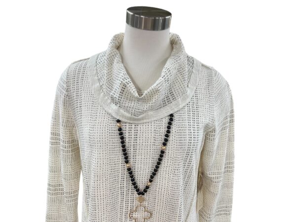 ESCAPE BY HABITAT COTTON SLUB STRIPE SEAMED COWL NECK*NOW 75% OFF* - Image 7