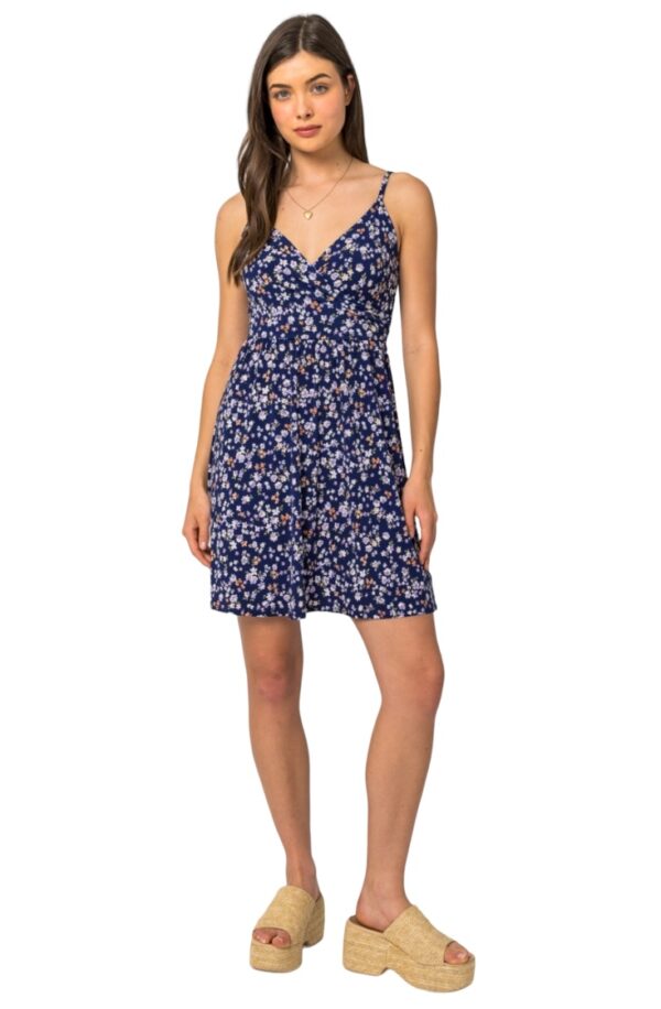 GILLI NAVY DITSY FLORAL MINI DRESS - Image 7