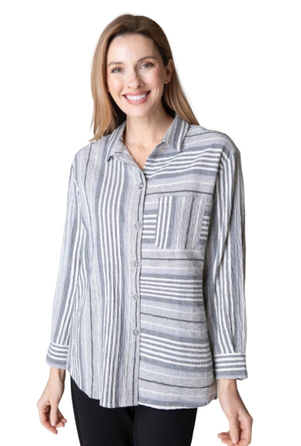 HABITAT BOYFRIEND STRIPE POCKET SHIRT - Image 3