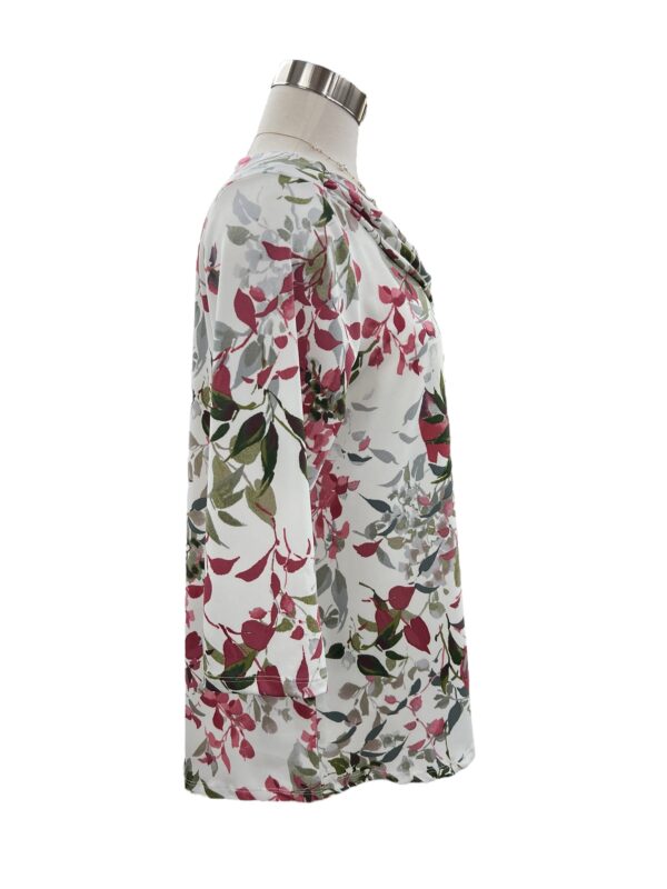 SOUTHERN LADY 3/4 SLEEVE COWL NECK FLORAL TOP - Image 8