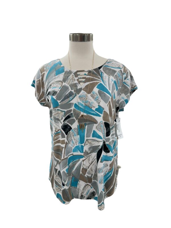 SOUTHERN LADY CAP SLEEVE GEO PRINT TOP - Image 7