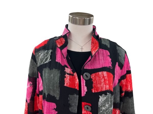 MULTIPLES 3/4 SLEEVE BUTTON FRONT PRINT JACKET - Image 6