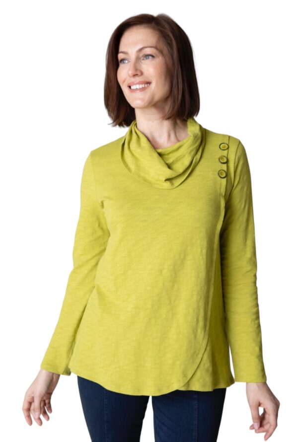 HABITAT COTTON WRAP COWL NECK TOP - Image 2