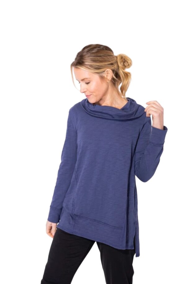 ESCAPE BY HABITAT COTTON SLUB SEAMED COWL NECK TUNIC - Image 3