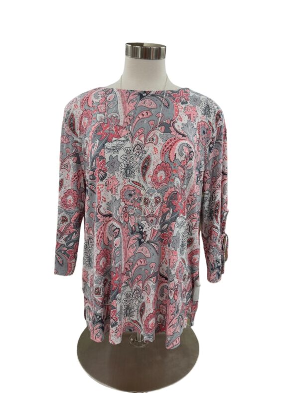SOUTHERN LADY 3/4 SLEEVE PAISLEY PRINT TOP - Image 3