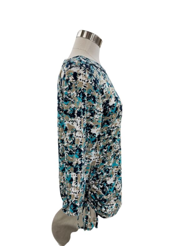 SOUTHERN LADY 3/4 SLEEVE SIDE RUCHED PRINT TOP - Image 5