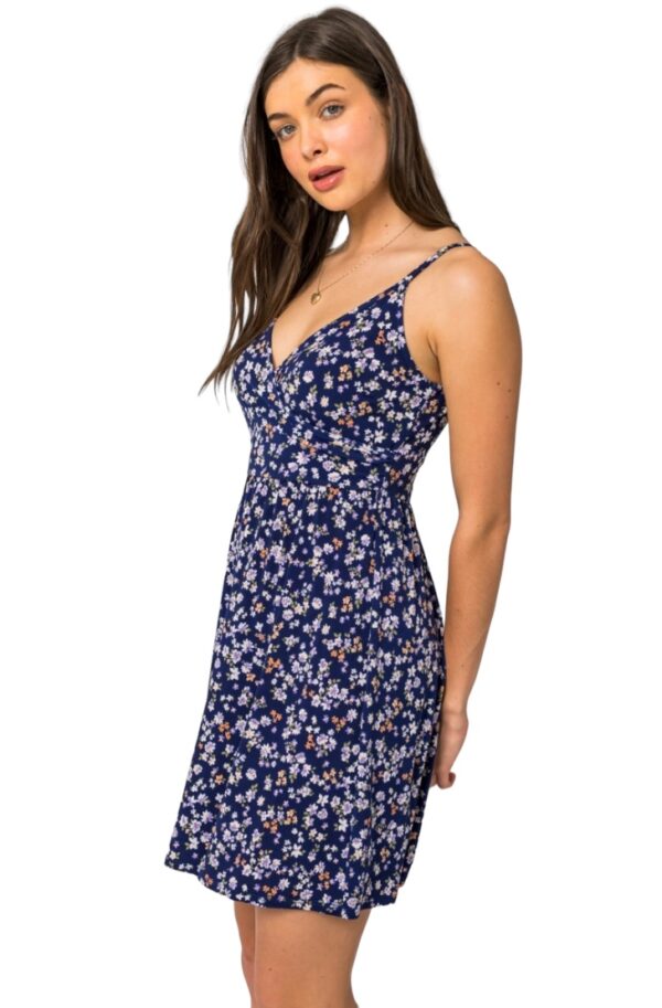 GILLI NAVY DITSY FLORAL MINI DRESS - Image 3