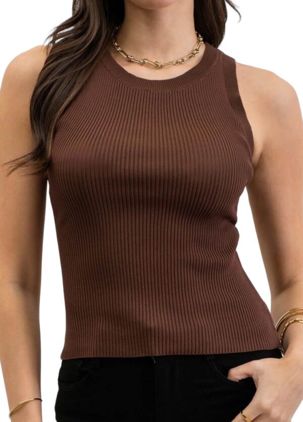 BLUPEPPER ROUND NECK SWEATER KNIT TANK TOP - Image 10