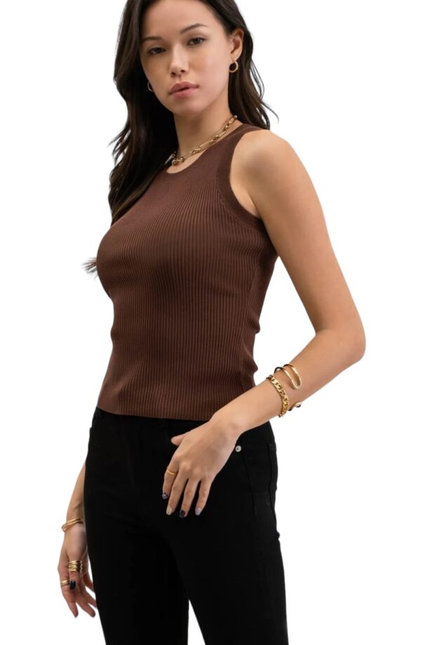 BLUPEPPER ROUND NECK SWEATER KNIT TANK TOP - Image 8