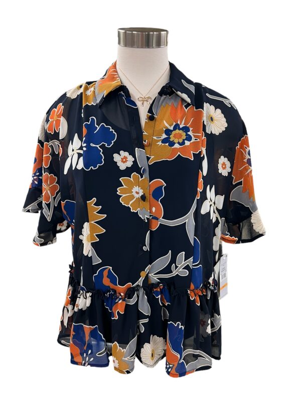 MULTIPLES FLOUNCE DOLMAN SLEEVE PEPLUM TOP - Image 3