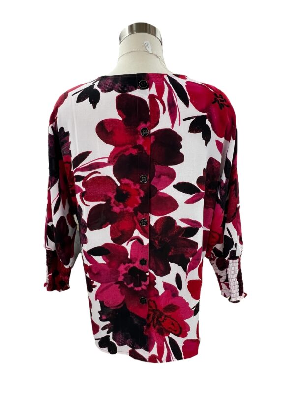 MULTIPLES SMOCKED SLEEVE FLORAL DOLMAN SLEEVE TOP - Image 6