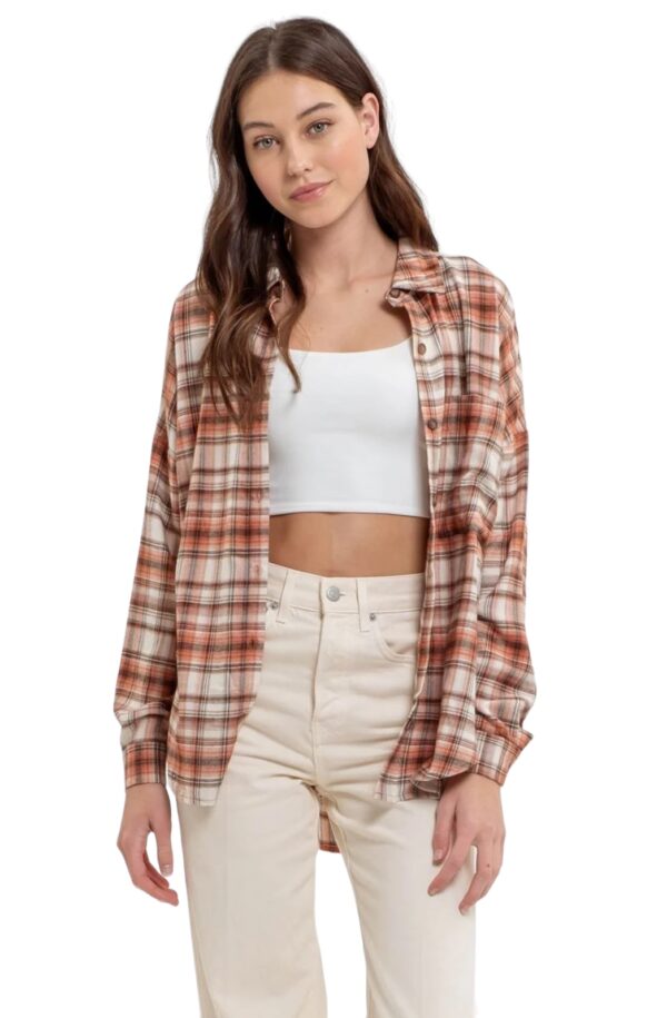 BLUPEPPER SUPER SOFT PLAID FLANNEL SHIRT - Image 7