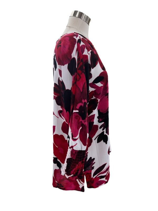 MULTIPLES SMOCKED SLEEVE FLORAL DOLMAN SLEEVE TOP - Image 8