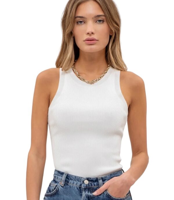 BLUPEPPER ROUND NECK SWEATER KNIT TANK TOP - Image 6
