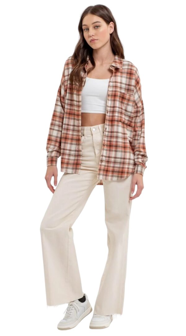 BLUPEPPER SUPER SOFT PLAID FLANNEL SHIRT - Image 5