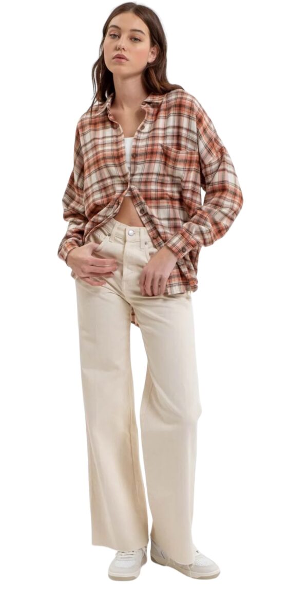 BLUPEPPER SUPER SOFT PLAID FLANNEL SHIRT - Image 4