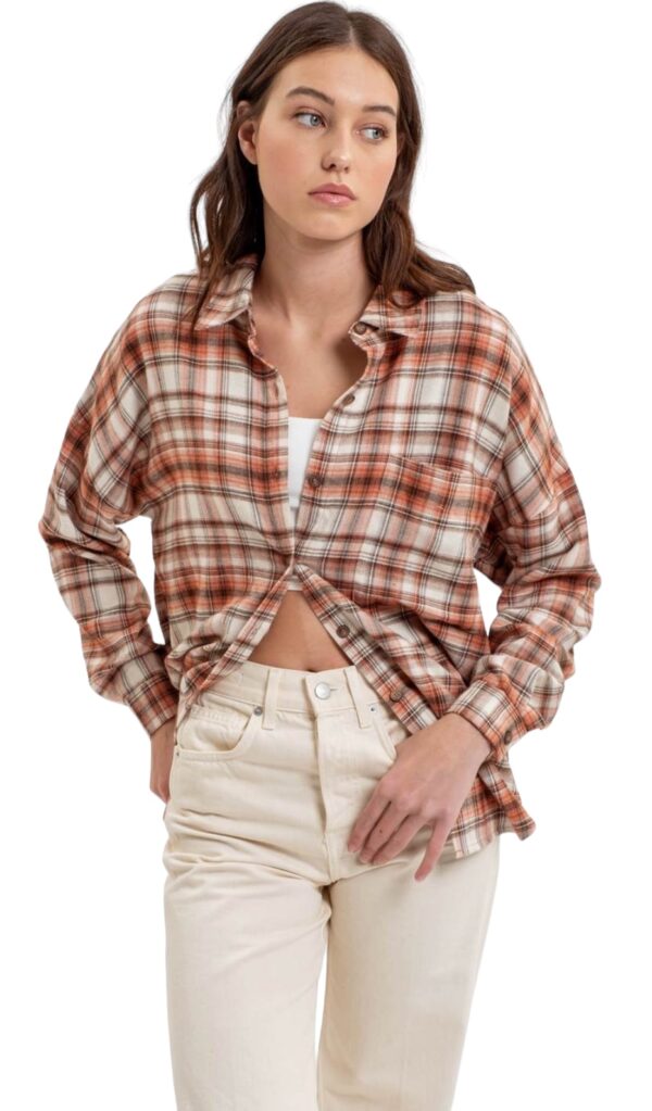 BLUPEPPER SUPER SOFT PLAID FLANNEL SHIRT - Image 2