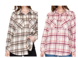 STACCATO HEAVY PLAID FLANNEL SHIRT