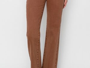 RISEN JEANS HIGH RISE RAW HEM STRAIGHT ANKLE JEAN