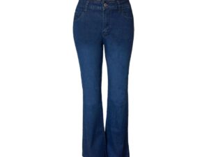 ETHYL DARK ZIP FRONT BOOT CUT JEAN