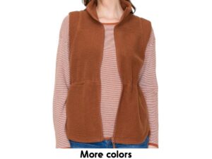 STACCATO DRAWSTRING WAIST ZIP FRONT POLAR VEST