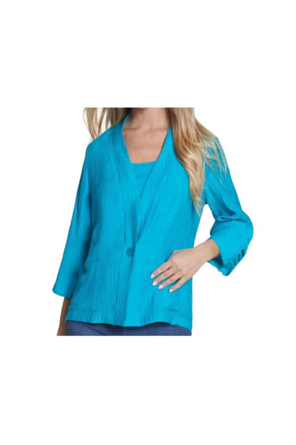 MULTIPLES SOLID TEXTURED DOUBLE LAYER WOVEN JACKET