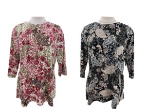 SOUTHERN LADY PAISLEY PRINT TOP WITH BACK PEPLUM