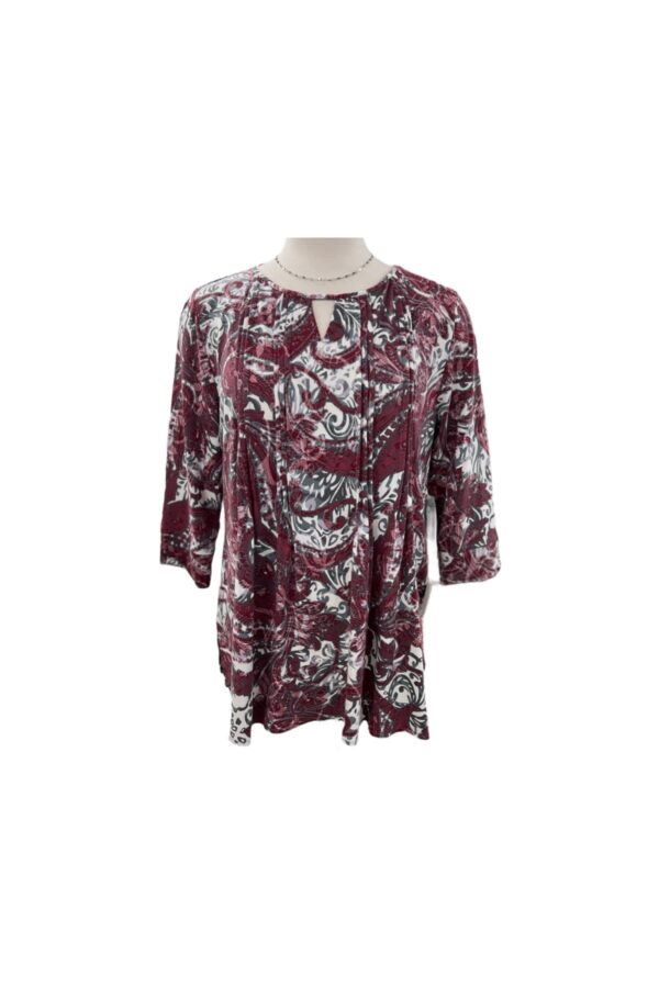 SOUTHERN LADY PAISLEY PLEAT FRONT TOP