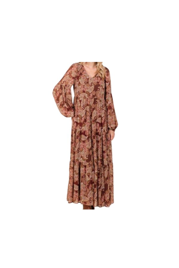 MITTOSHOP BOHO PAISLEY PRINT MAXI DRESS