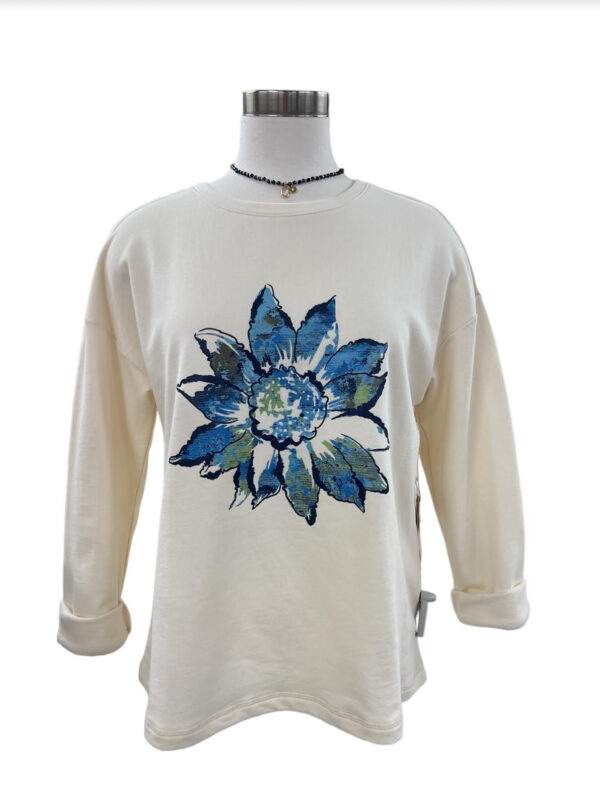 HABITAT FLEECE PAINTED FLOWER PULLOVER - Image 4