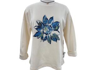 HABITAT FLEECE PAINTED FLOWER PULLOVER