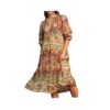 UMGEE BORDER PRINT TIERED MIDI DRESS