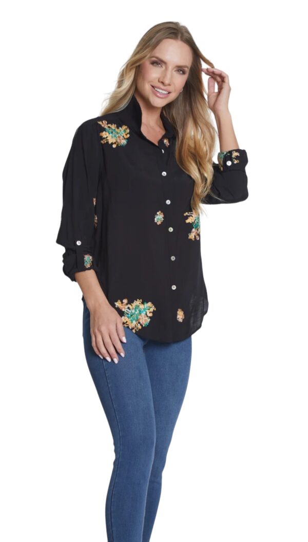 MULTIPLES BUTTON FRONT EMBROIDERED BLOUSE - Image 4