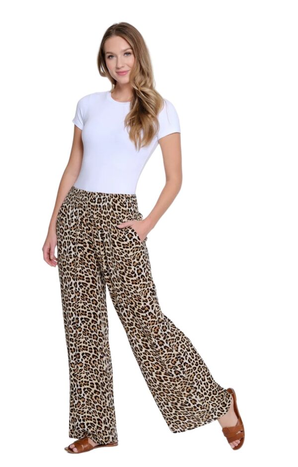 MULTIPLES CHEETAH PRINT WIDE LEG PANTS - Image 8