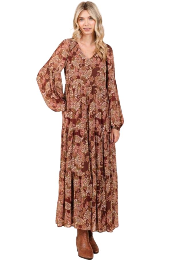 MITTOSHOP BOHO PAISLEY PRINT MAXI DRESS - Image 7