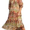 UMGEE BORDER PRINT TIERED MIDI DRESS - Image 4
