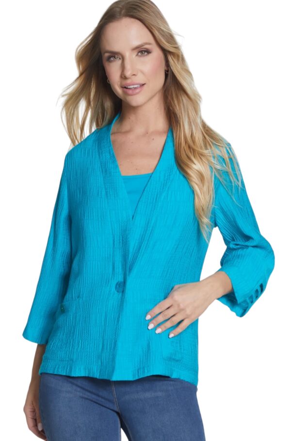 MULTIPLES SOLID TEXTURED DOUBLE LAYER WOVEN JACKET - Image 2