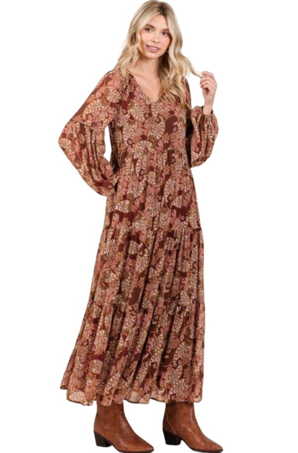 MITTOSHOP BOHO PAISLEY PRINT MAXI DRESS - Image 5