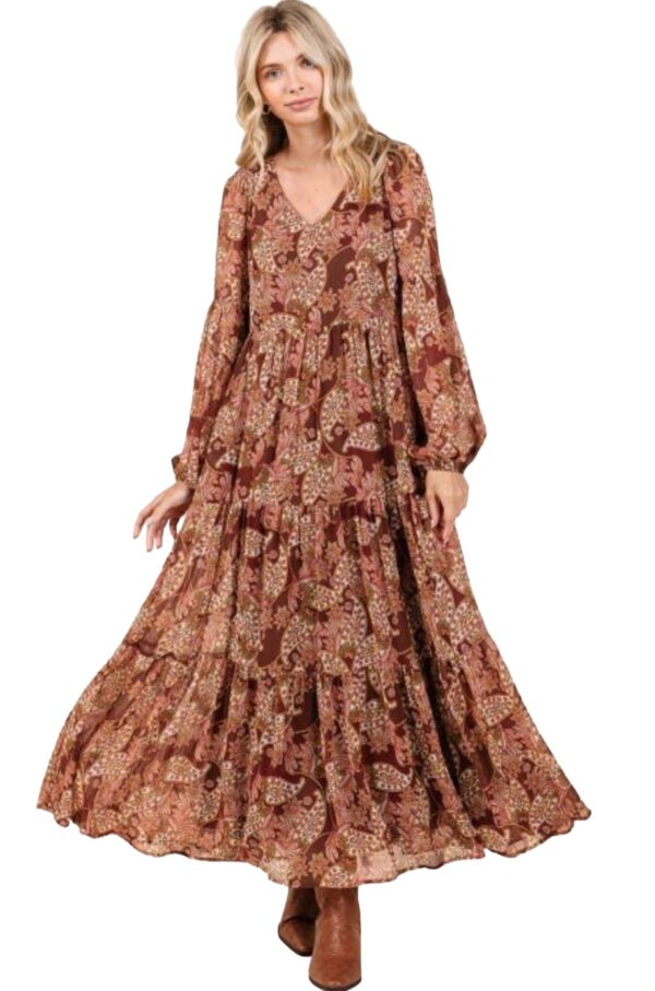 MITTOSHOP BOHO PAISLEY PRINT MAXI DRESS - Image 4