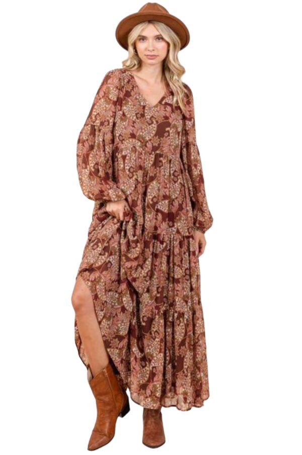 MITTOSHOP BOHO PAISLEY PRINT MAXI DRESS - Image 3