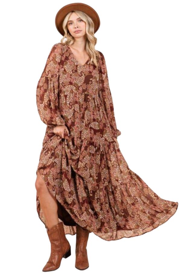 MITTOSHOP BOHO PAISLEY PRINT MAXI DRESS - Image 2