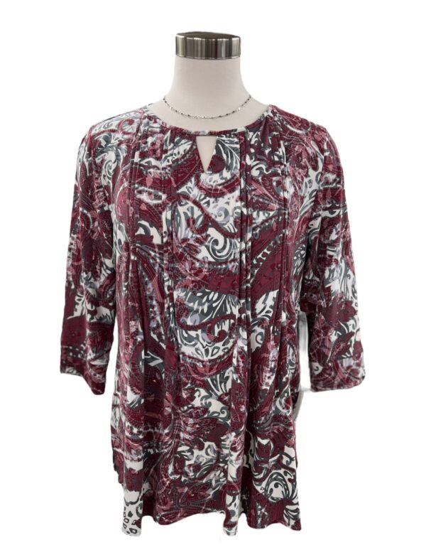 SOUTHERN LADY PAISLEY PLEAT FRONT TOP - Image 2